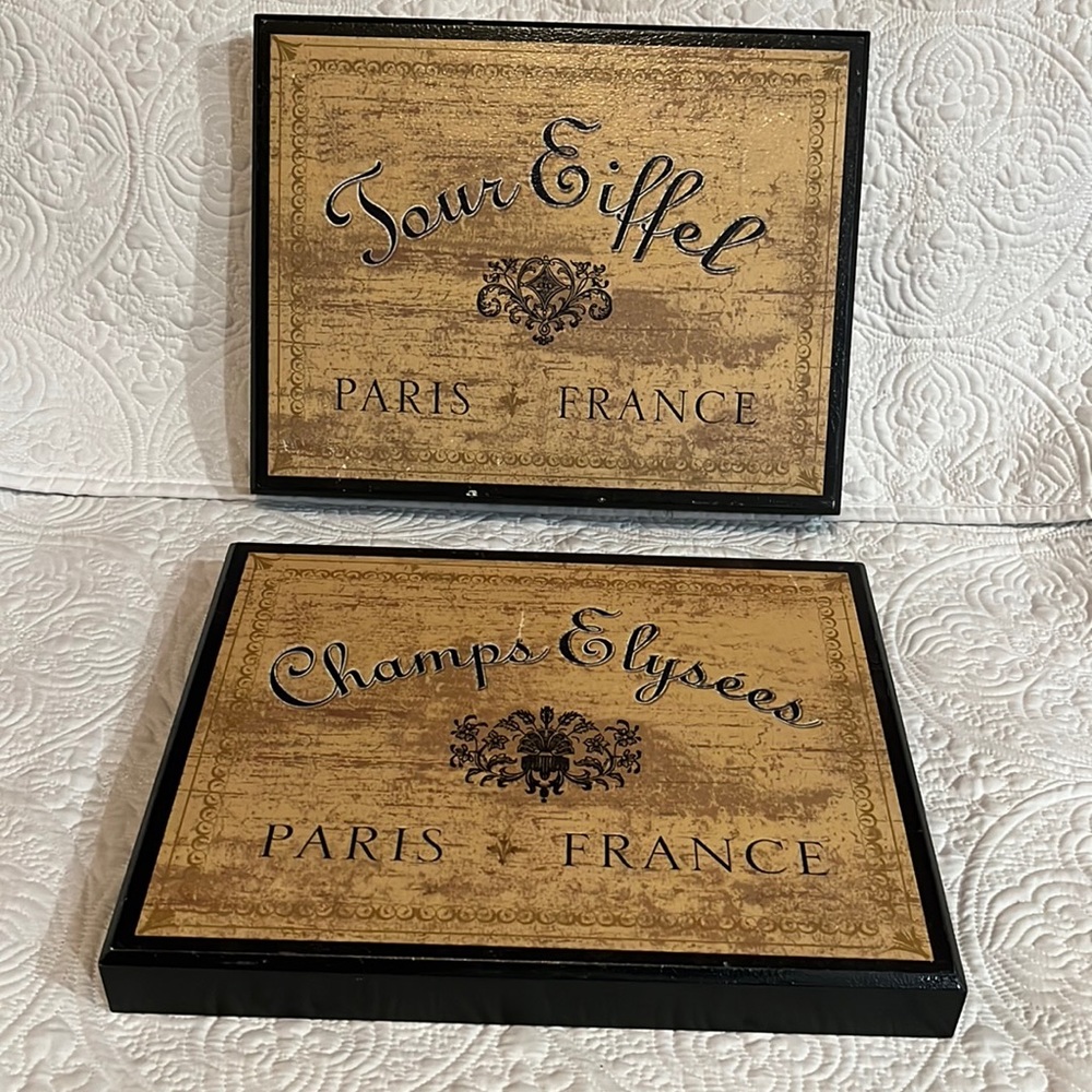 Parisian Signs Tour Eiffel and Champs Elysees